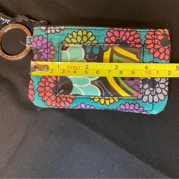 Vera Bradley Disney Parks Magical Bloom zip ID wallet with key ring. ID window. - Picture 9 of 10